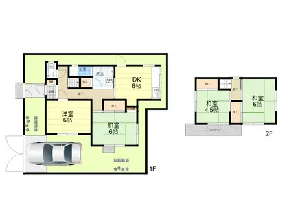 阪急神戸本線 武庫之荘駅 徒歩11分 2階建 築53年(4DK)の間取り写真