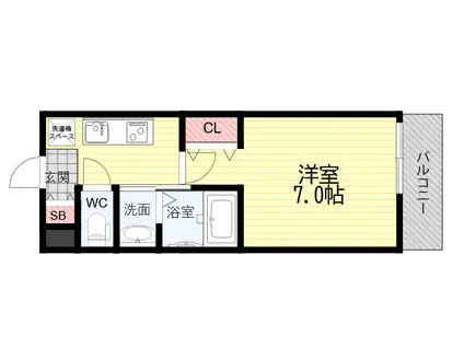 ROOST南武庫之荘(1K/4階)の間取り写真