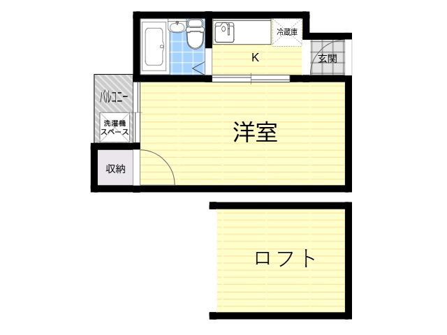 プチシャトー宮之阪(1K/3階)の間取り写真