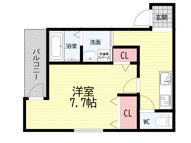 フジパレス阪急武庫之荘駅西5番館(1K/1階)の間取り写真