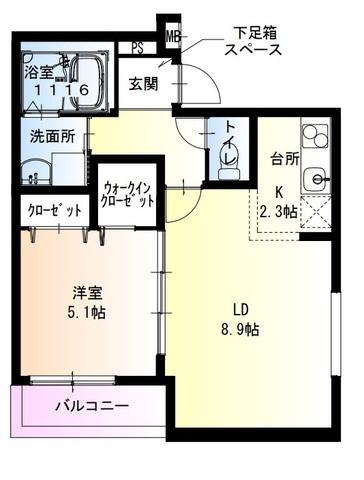 フジパレスJR塚口2番館(1LDK/3階)の間取り写真