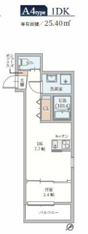 GAZELLE NOAH尼崎尾浜1(1DK/1階)の間取り写真