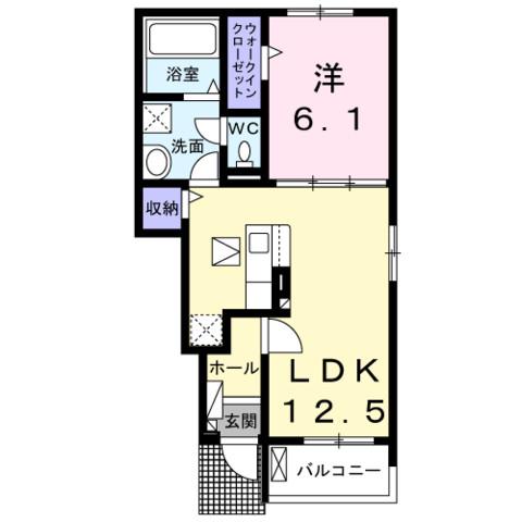 阪急伊丹線 新伊丹駅 徒歩30分 2階建 新築(1LDK/1階)の間取り写真