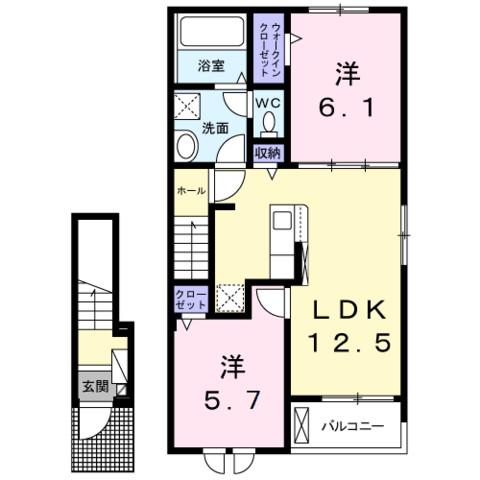 コテポルト(2LDK/2階)の間取り写真