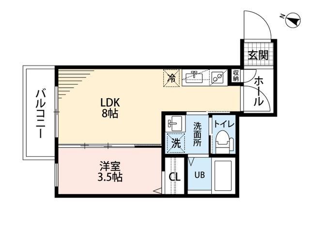 ROBOT HOME立花(1LDK/1階)の間取り写真