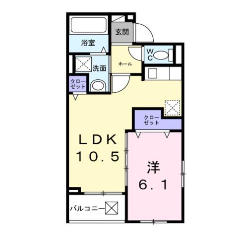 アルストロメリア5(1LDK/3階)の間取り写真