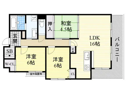 インペリアル鳳(3LDK/4階)の間取り写真