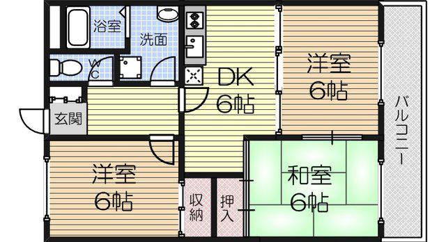 真田マンション(3DK/2階)の間取り写真