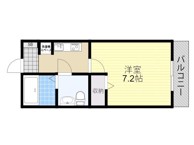 シエル ダジュール(1K/2階)の間取り写真
