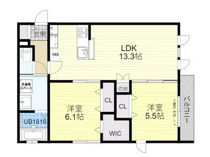メゾンパークス シルヴィオ(2LDK/2階)の間取り写真