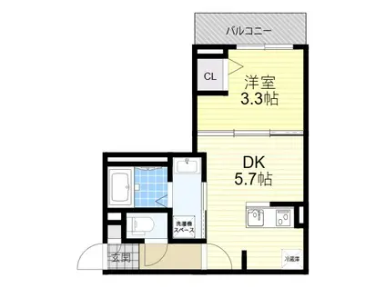 アイクレスト白石(1DK/1階)の間取り写真