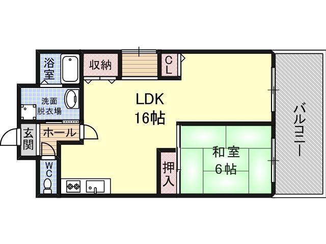 メゾンドール(1LDK/3階)の間取り写真