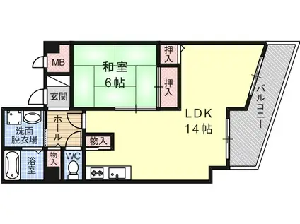 メゾンドール(1LDK/3階)の間取り写真
