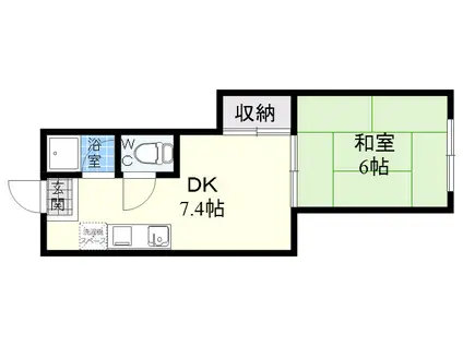 喜連マンション(1DK/4階)の間取り写真