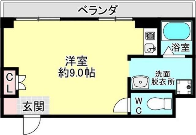 レガーレ長居公園(ワンルーム/8階)の間取り写真
