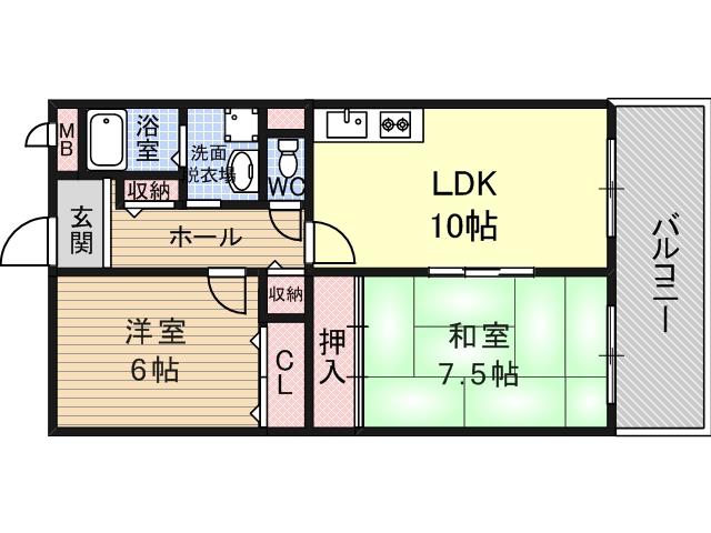 メゾンアール(2LDK/2階)の間取り写真