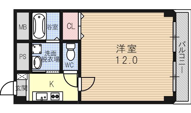スチューデント平野(ワンルーム/2階)の間取り写真