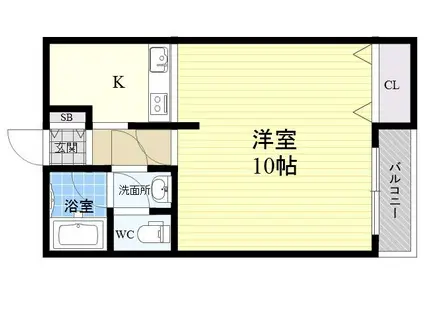 カーサ照ヶ丘4(ワンルーム/2階)の間取り写真