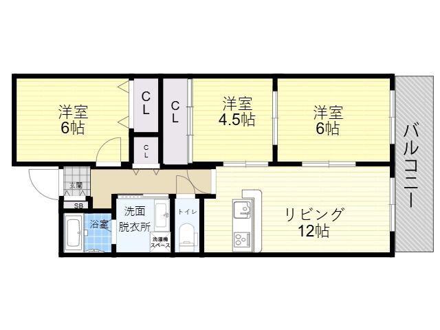 フォレスタ育和(3LDK/4階)の間取り写真