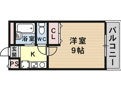 ノース4(1K/1階)の間取り写真