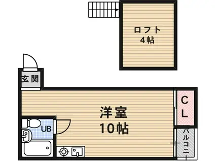 メモリアルタウンE棟(ワンルーム/4階)の間取り写真