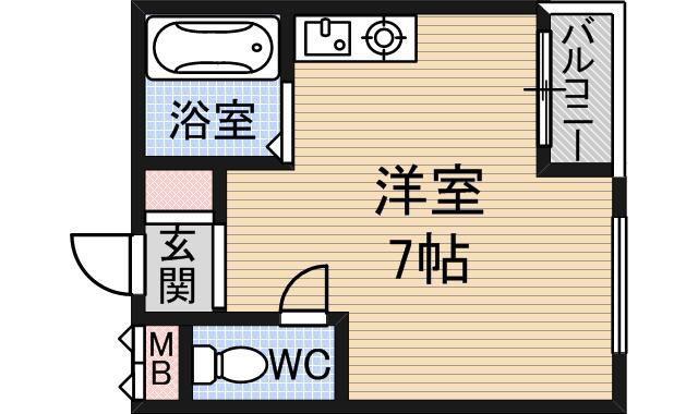 アイエムタワー(1K/6階)の間取り写真