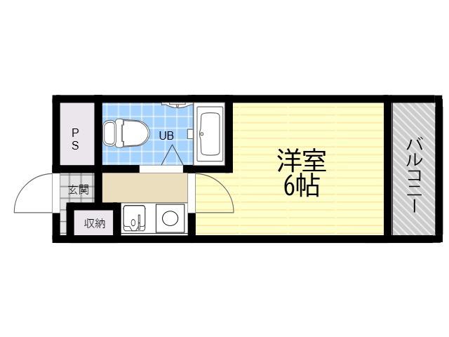 グロー平野(1K/4階)の間取り写真