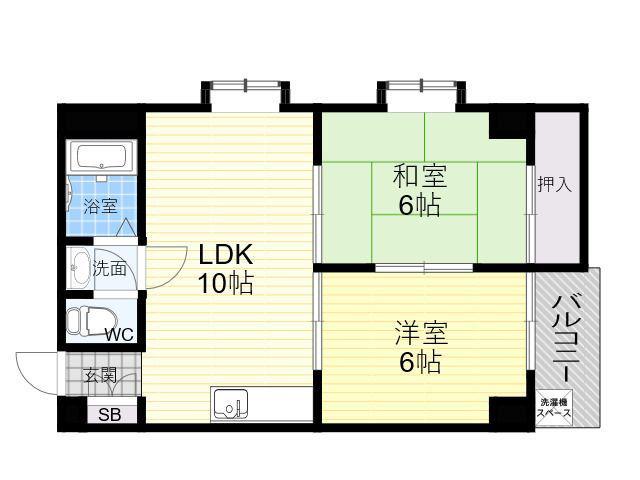 メゾン・エルナード(2LDK/7階)の間取り写真