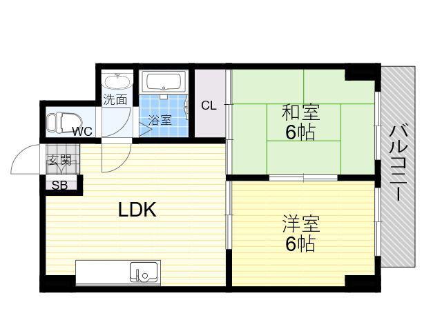 メゾン・エルナード(2LDK/6階)の間取り写真