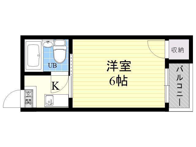 プレアール平野西(1K/4階)の間取り写真