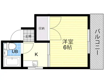 クロワートハイツ(1K/1階)の間取り写真