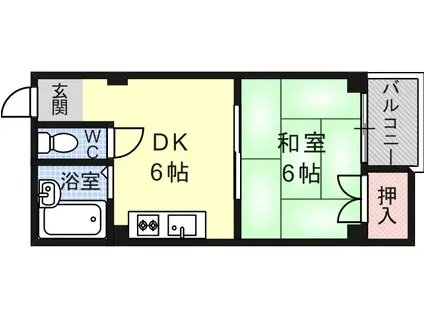 エースマンションC棟(1DK/1階)の間取り写真