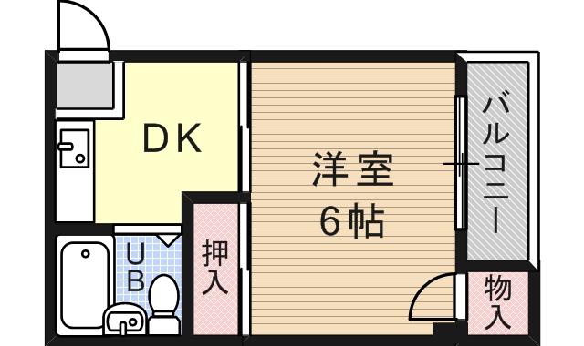 グランメール平野(1K/4階)の間取り写真