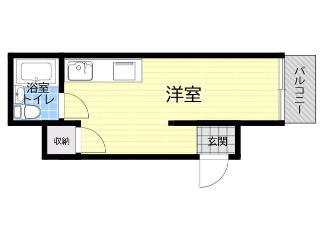 西宮マンション(ワンルーム/2階)の間取り写真