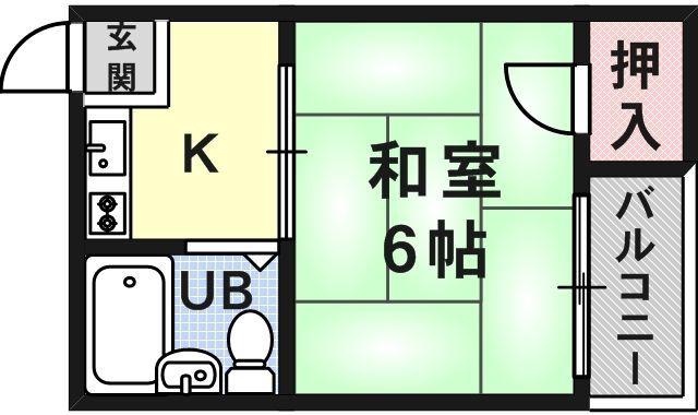 ホワイトシティ平野(1K/3階)の間取り写真