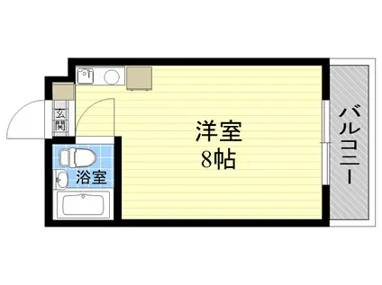 シャトー平野(ワンルーム/2階)の間取り写真