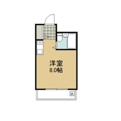 シャトー平野(ワンルーム/4階)の間取り写真