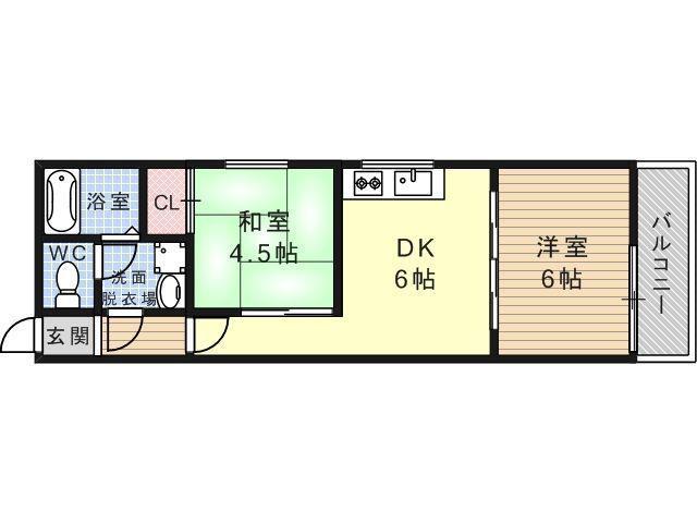 サンプラザ山坂(1LDK/2階)の間取り写真