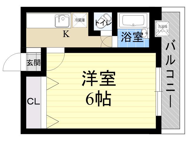 サンコービル(1K/5階)の間取り写真