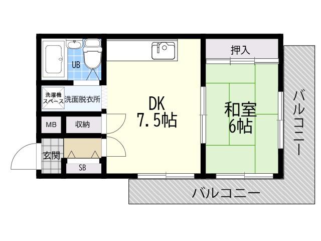 ネオ・ポルテK・U(1DK/3階)の間取り写真