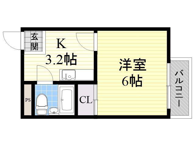 ウィンライフ中野(1DK/3階)の間取り写真