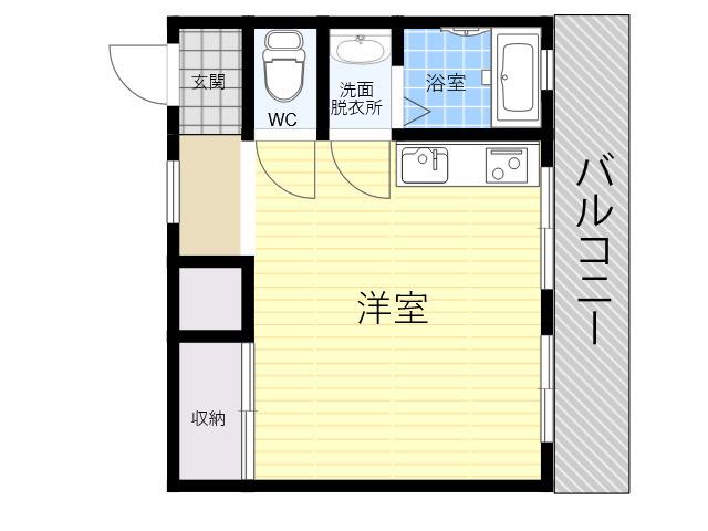 光和ハイツ(ワンルーム/3階)の間取り写真