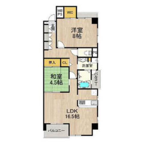 シャーメゾン白鷺(2LDK/4階)の間取り写真
