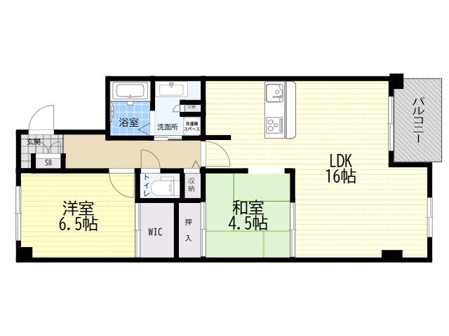 シャーメゾン白鷺(2LDK/5階)の間取り写真