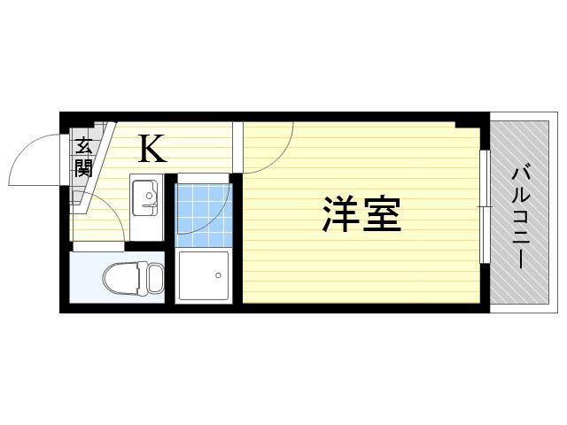 オーキッドコート田辺(1K/3階)の間取り写真