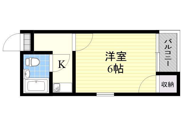 エクラ東住吉2(1K/2階)の間取り写真