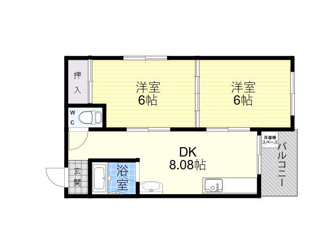 にしきマンション(2DK/1階)の間取り写真