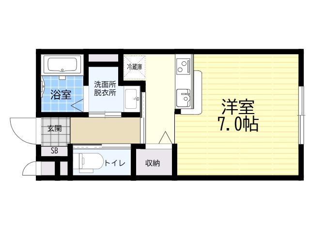 アメニティー東住吉(ワンルーム/1階)の間取り写真