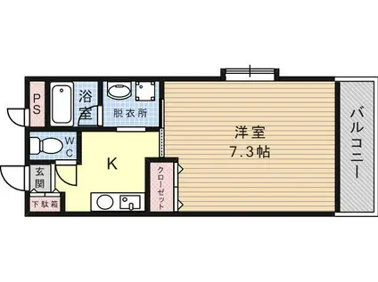ヴィラージュ田辺(1K/5階)の間取り写真