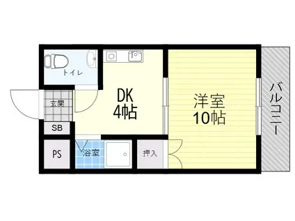 オリエンタル加美(1DK/2階)の間取り写真